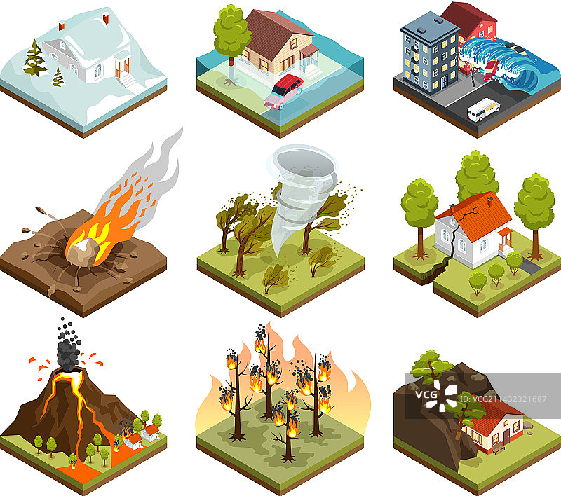 自然灾害合集图片素材