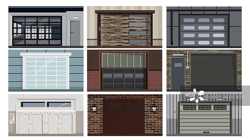 车库或仓库门合集图片素材