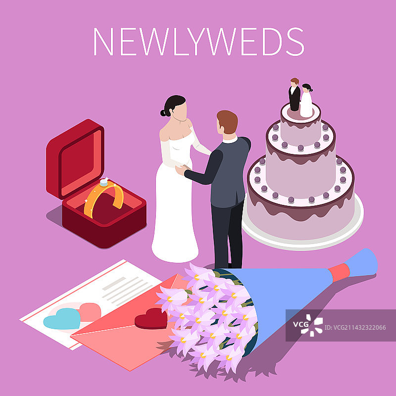 2.5D婚姻新婚夫妇场景图片素材