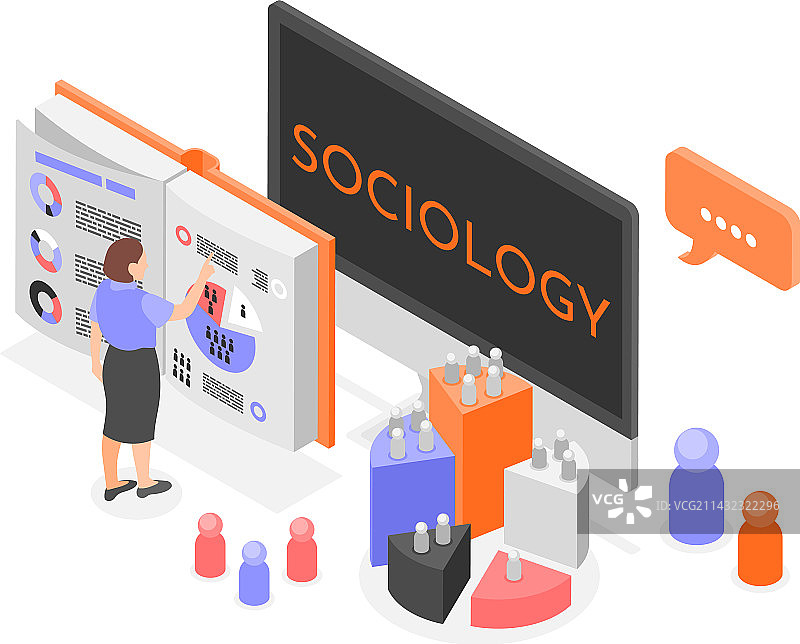 社会学元素2.5D组合图片素材