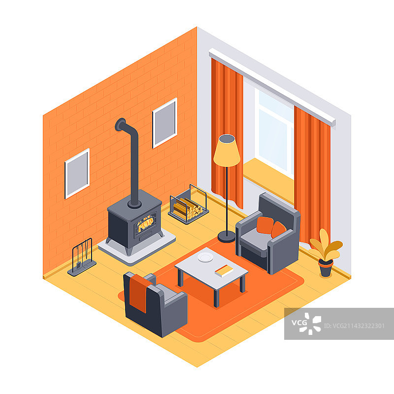 家居壁炉2.5D图图片素材