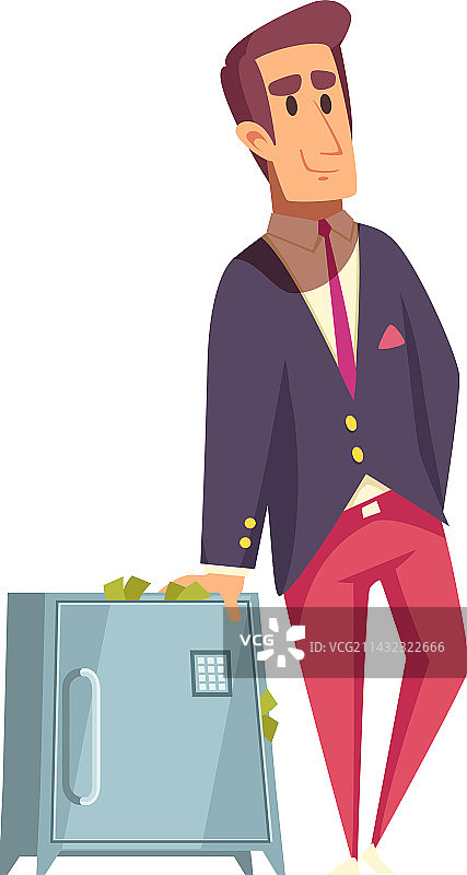 拿着保险箱的男人图片素材