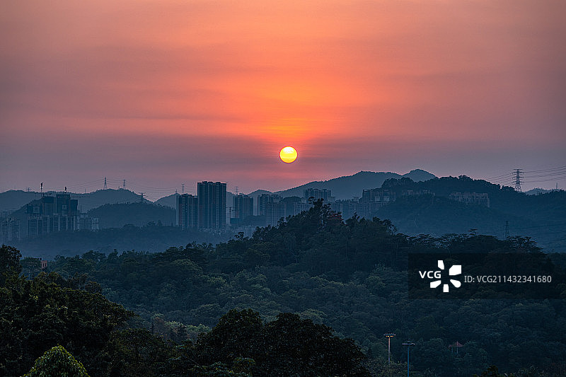日落深圳仙湖植物园Sunset on SZ Fairy Lake Botanical Garden图片素材