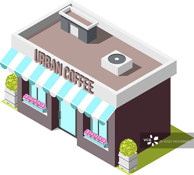 2.5D咖啡馆建筑图片素材