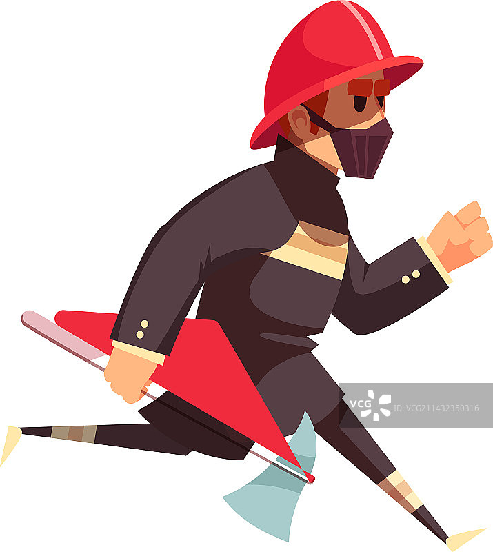 扁平消防员图片素材