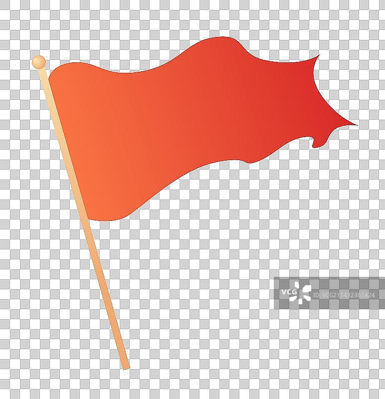 扁平化红旗元素插画图片素材