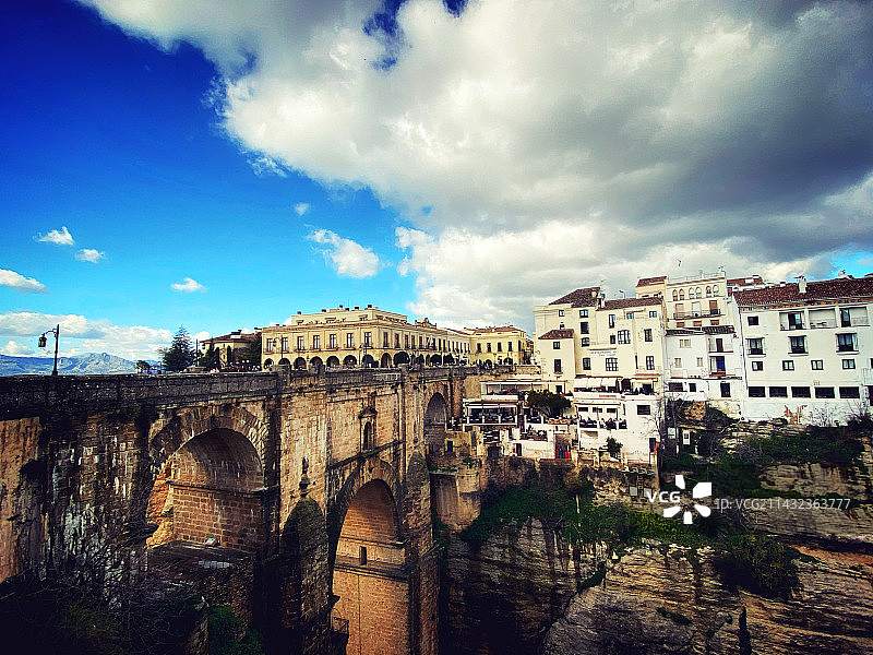 西班牙著名私奔小镇隆达图片素材