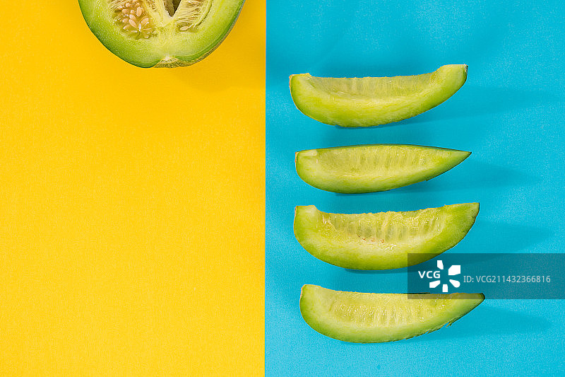 香瓜甜瓜拼色背景图片图片素材