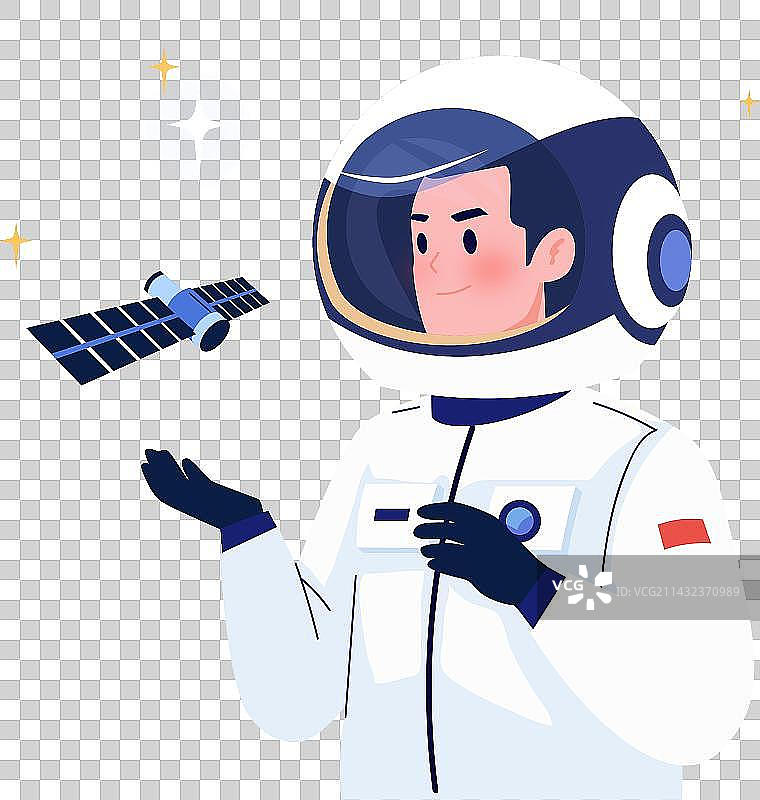 航天人物太空系列宇航员强军题材插画星辰大海图片素材