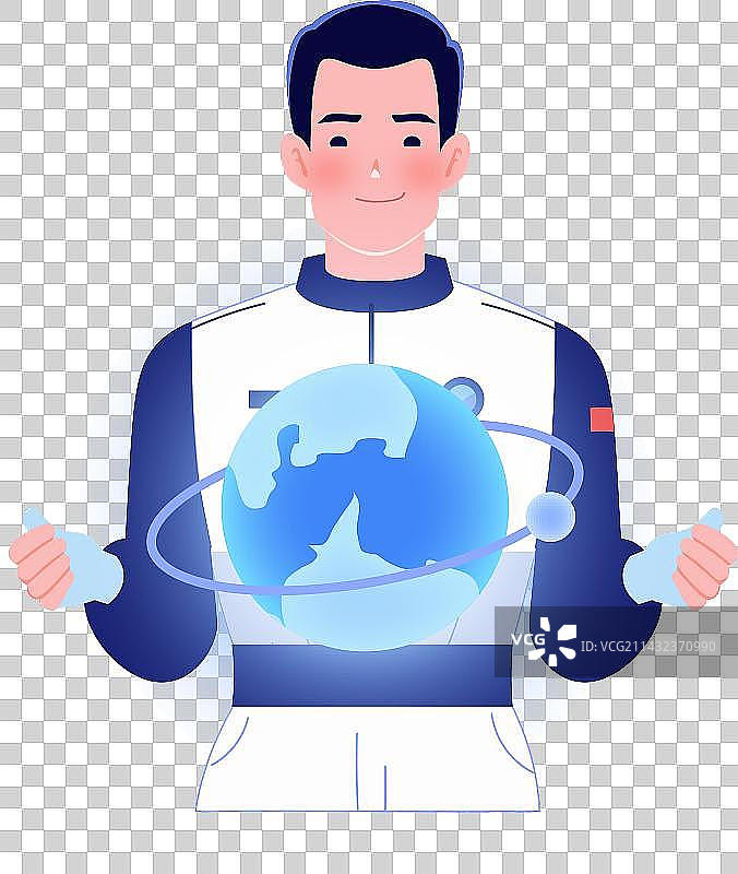 航天人物太空系列宇航员强军题材插画星辰大海图片素材