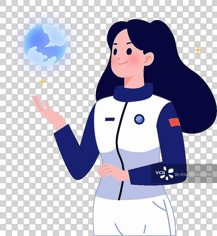 航天人物太空系列宇航员强军题材插画星辰大海图片素材