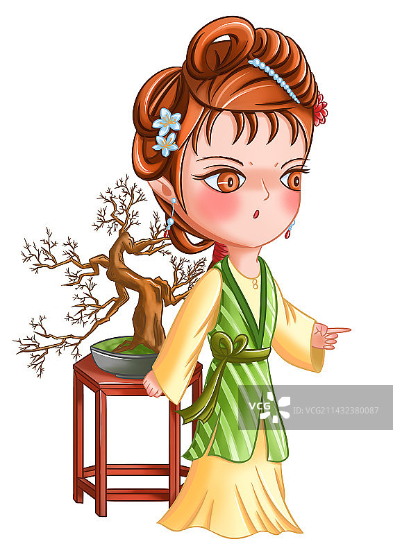 红楼梦金陵十二钗又副册之麝月图片素材