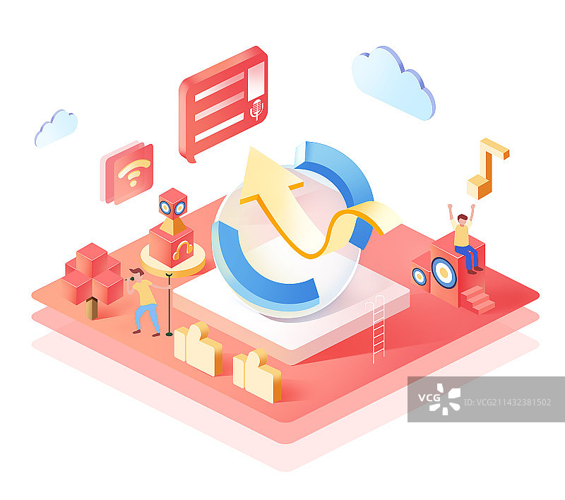 扁平渐变引导页图片素材