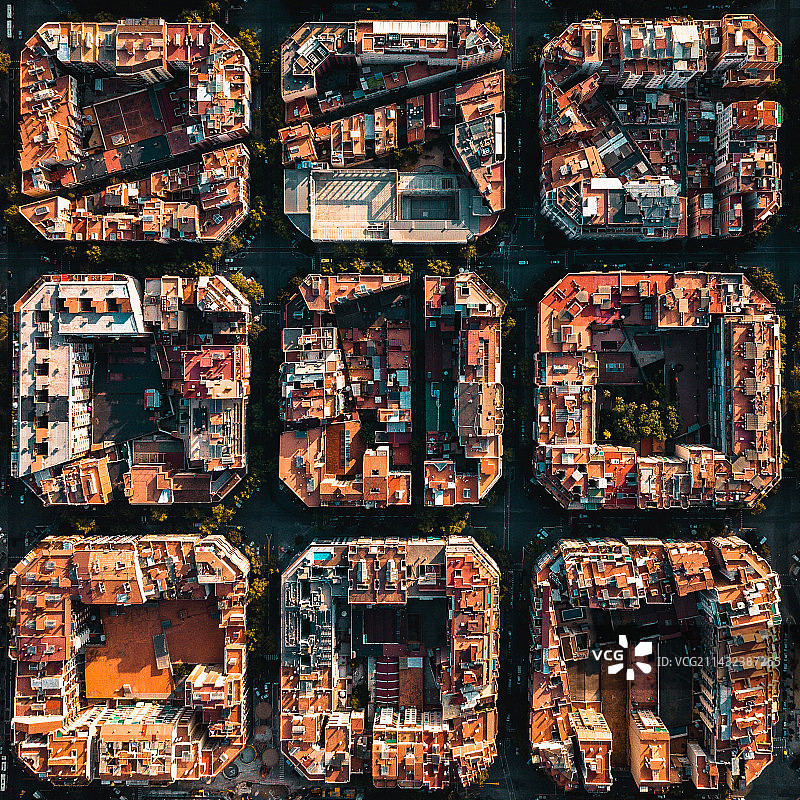 地面上整齐的房屋建筑图片素材