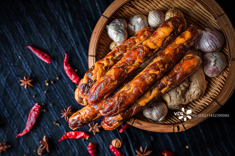 四川麻辣香肠图片素材