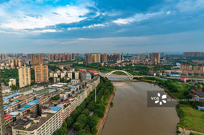 航拍湖南衡阳城市风光图片素材