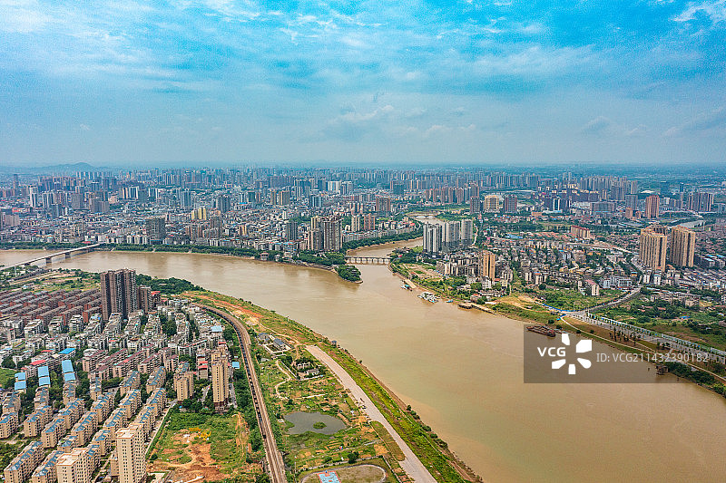 航拍湖南衡阳城市风光图片素材