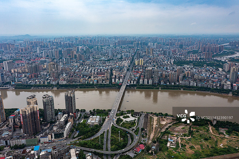 航拍湖南衡阳城市风光图片素材