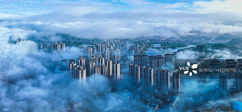 兴仁市区夏天全景图图片素材