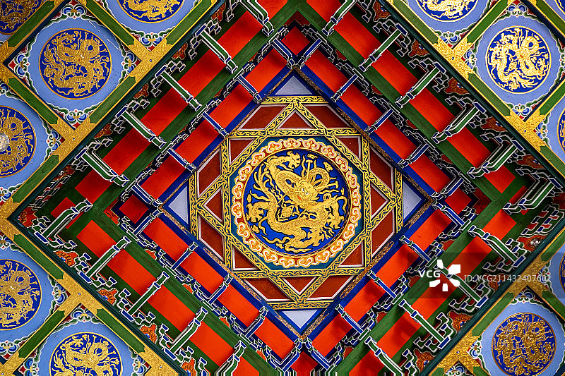 四川省绵阳市碧水寺藻井图片素材