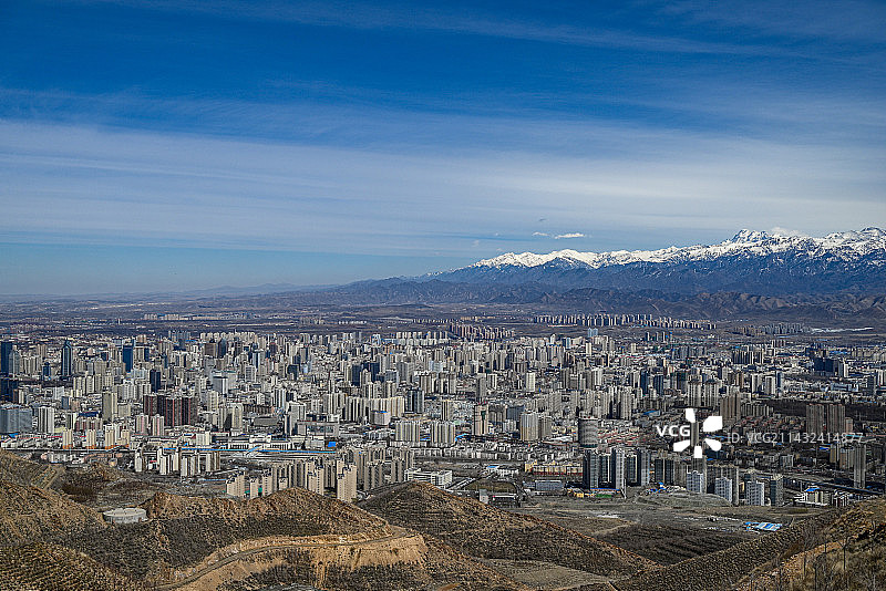 新疆乌鲁木齐俯瞰全景图片素材