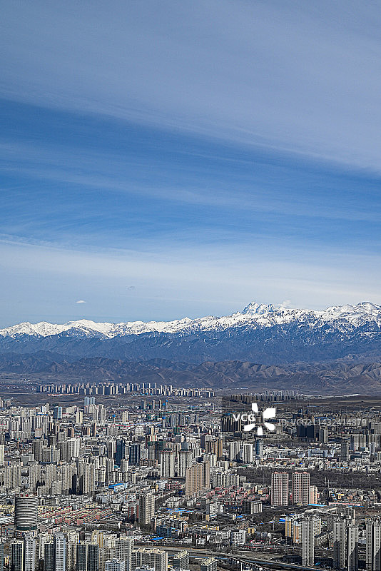 新疆乌鲁木齐俯瞰全景图片素材
