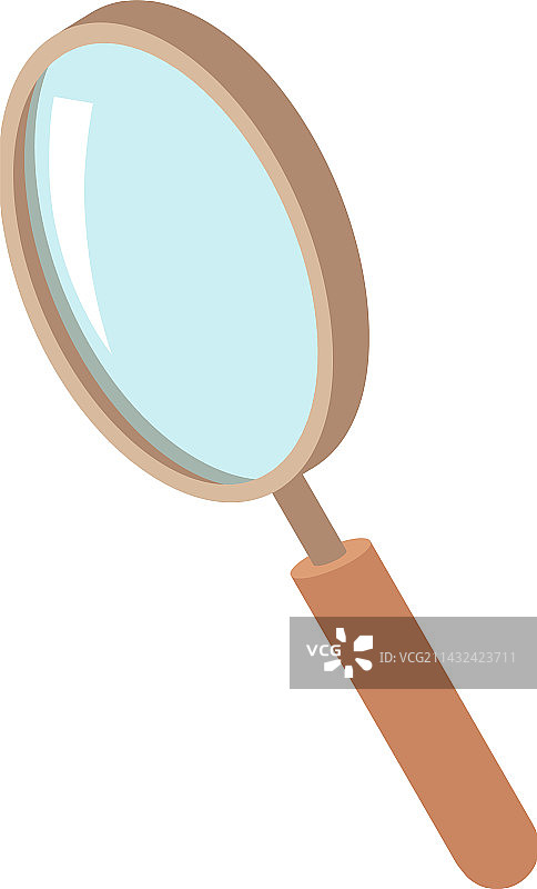 放大镜2.5D图标图片素材