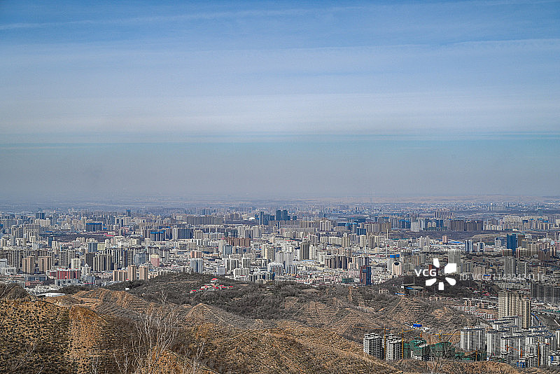 新疆乌鲁木齐俯瞰全景图片素材