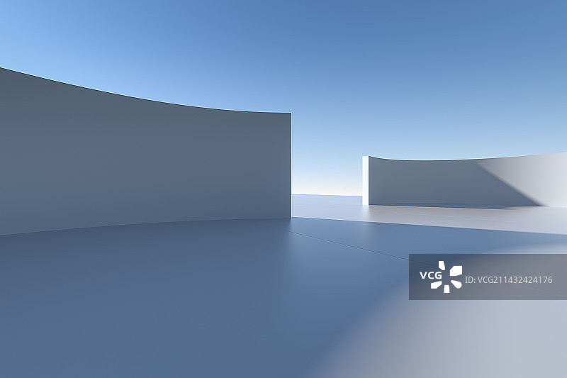三维渲染建筑空间背景平台图片素材
