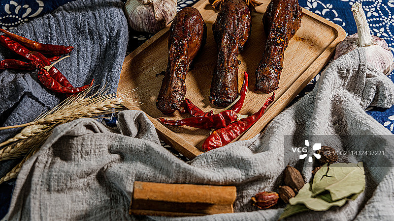 美味小吃麻辣鸭头图片素材