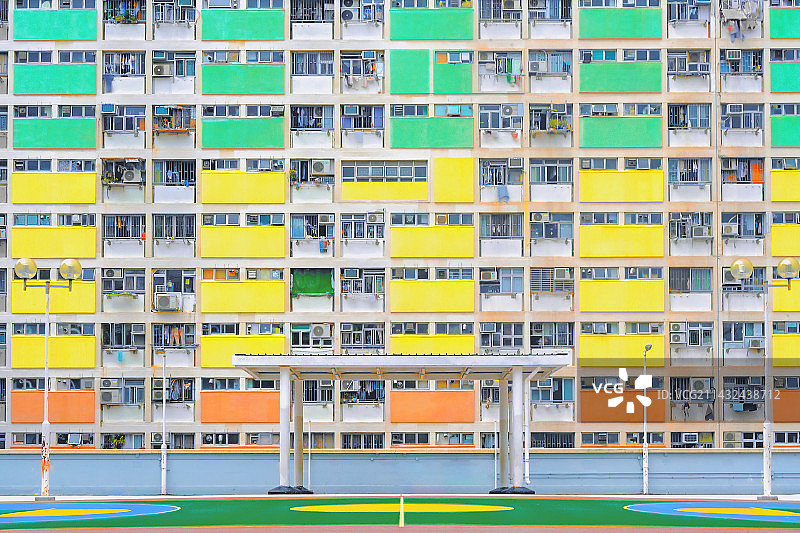 整齐的色彩—念念不忘香港彩虹邨图片素材