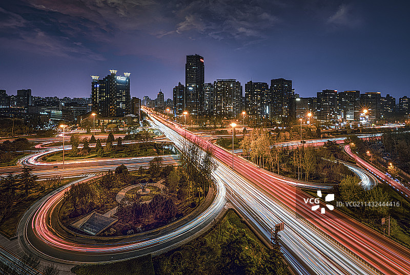 三元桥夜色图片素材