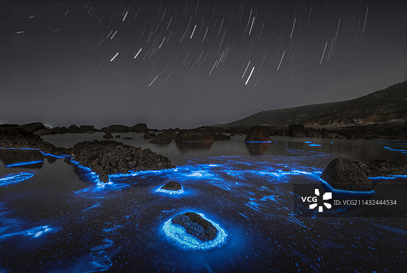 平潭蓝眼泪星轨图片素材