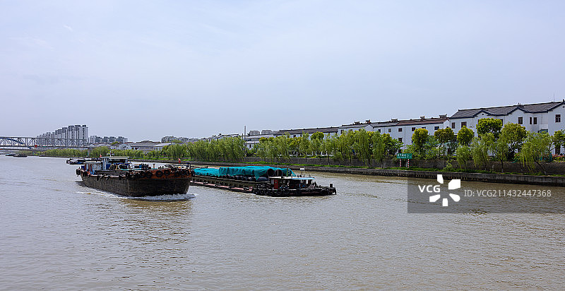 京杭大运河江苏常州段图片素材