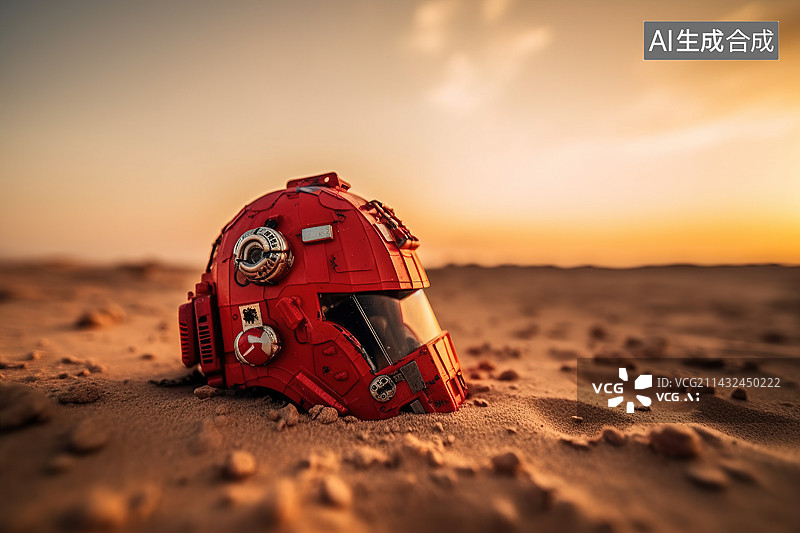 【AI数字艺术】宇航员探索火星地貌图片素材