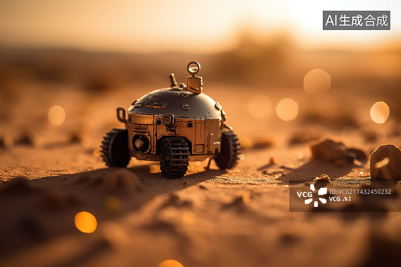 【AI数字艺术】宇航员探索火星地貌图片素材