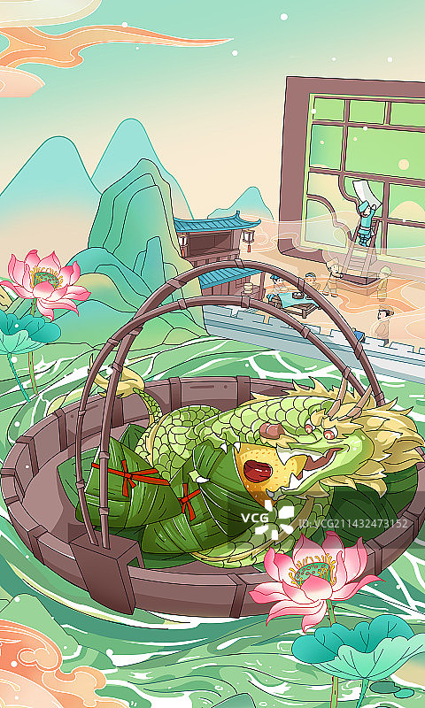 端午节创意插画图片素材