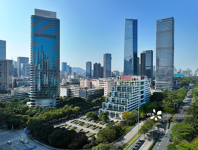 广东省深圳市南山区万象天地大冲商务中心高新园航拍图片素材