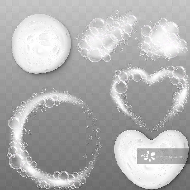 逼真的洗发水泡沫清洁剂图片素材