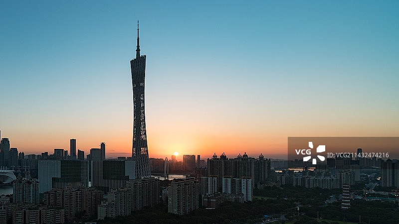 广州塔日出风光图片素材