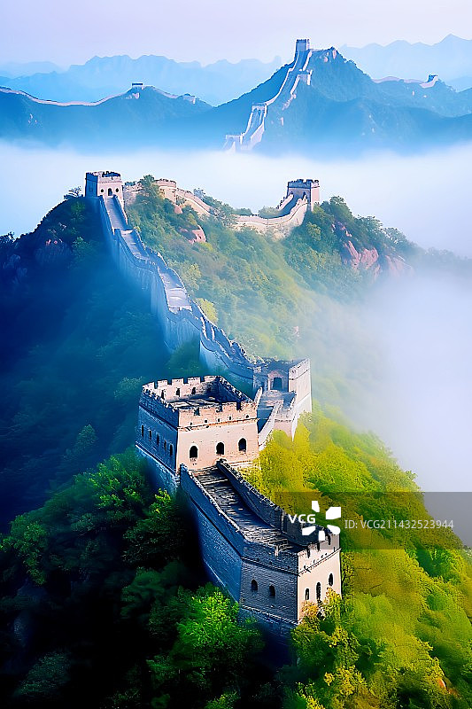 长城之春图片素材