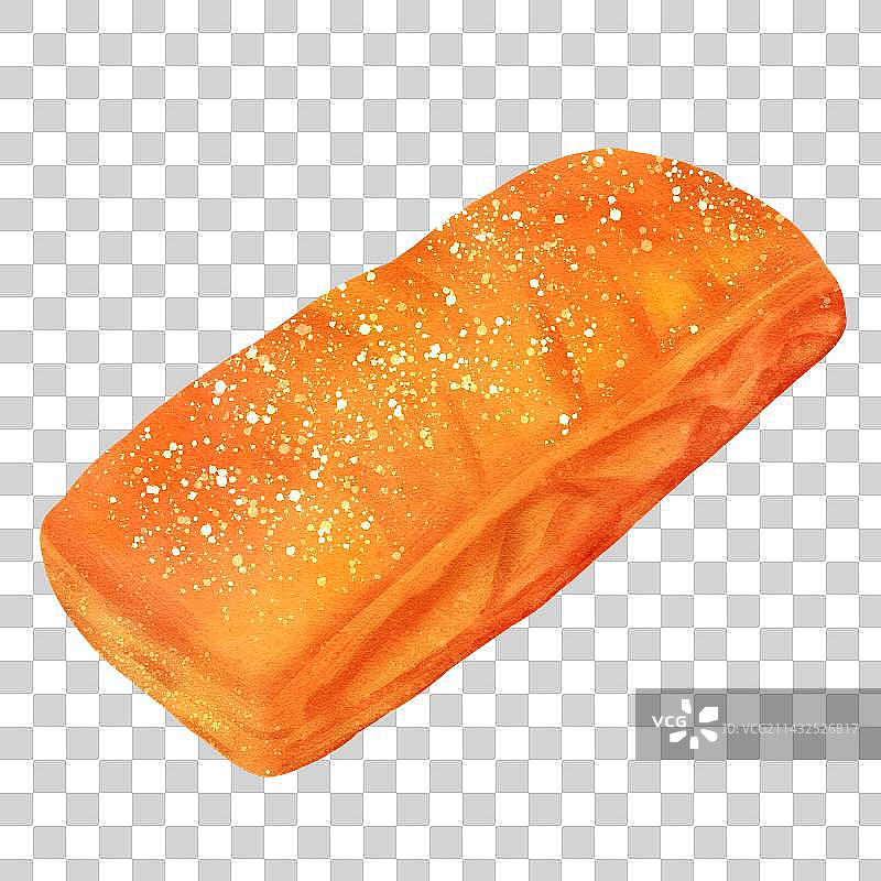 千层饼面包水彩插画免扣元素图片素材