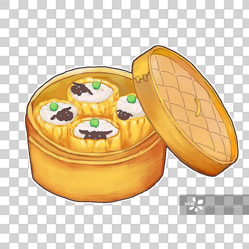 创意食物黑鼻羊烧麦图片素材