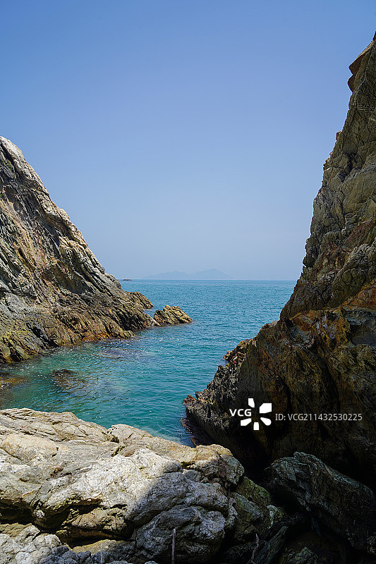 深圳西涌海边晴天景象图片素材