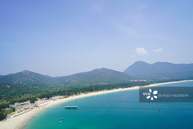 深圳西涌海边晴天景象图片素材