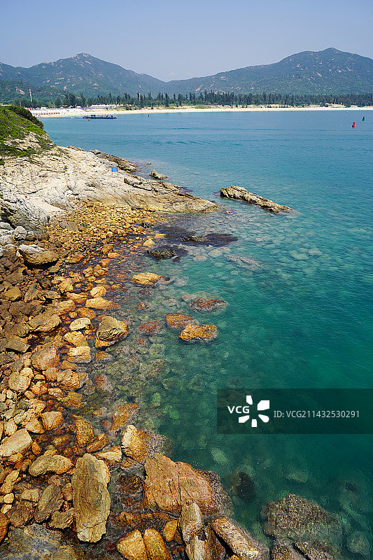 深圳西涌海边晴天景象图片素材