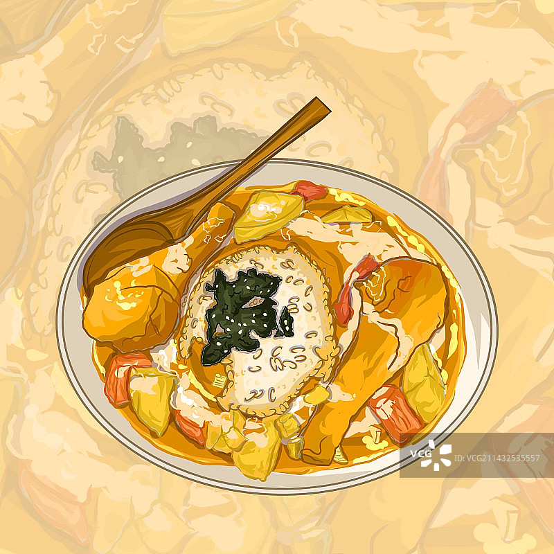 奶油咖喱鸡腿饭图片素材