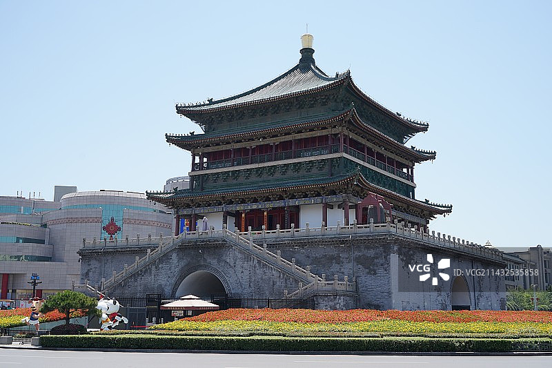 西安钟楼风光图片素材