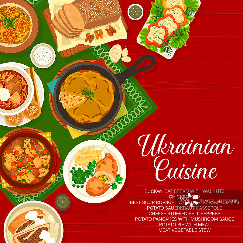 乌克兰美食餐厅菜单封面图片素材