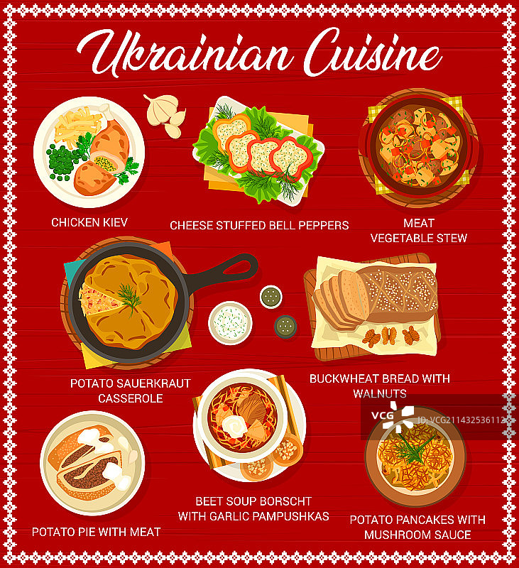 乌克兰美食餐厅菜单页面图片素材